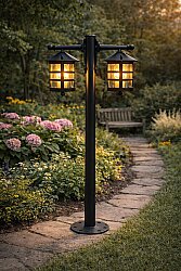 100 cm Çift Kollu Perge Direkli Bahçe Aydınlatma  - 2