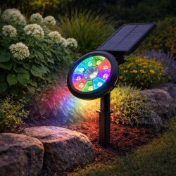 18W RGB Solar Güneş Enerjili Kazıklı Led Bahçe Aydınlatma Armatürü