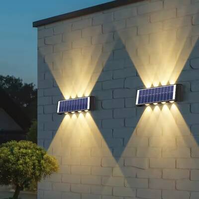 20 Watt Çift Taraflı Solar Led Bahçe Aplik Dış Mekan Günisigi