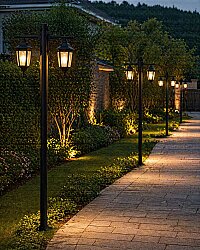 200 cm Çift Kollu Altıgen Direkli Bahçe Yol Aydınlatma Armatürü - 5