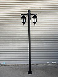 200 cm Çift Kollu Altıgen Direkli Bahçe Yol Aydınlatma Armatürü - 2