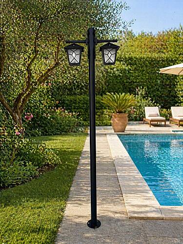 200 cm Çift Kollu Aşiyan Direkli Bahçe Yol Aydınlatma Armatürü - 5