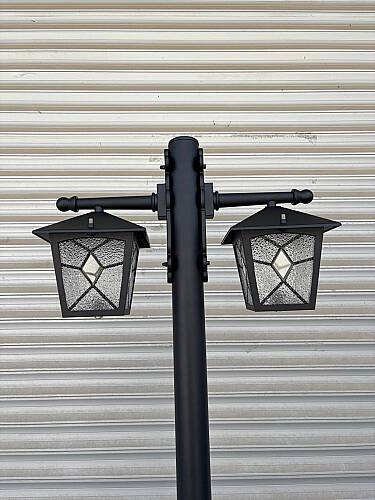 200 cm Çift Kollu Aşiyan Direkli Bahçe Yol Aydınlatma Armatürü - 3