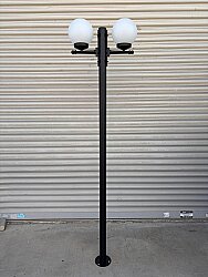 200 cm Çift Kollu Glop Direkli Bahçe Yol Aydınlatma Armatürü  - 2