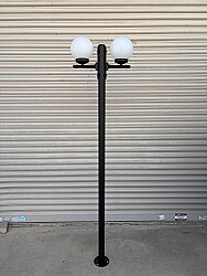 200 cm Çift Kollu Glop Direkli Bahçe Yol Aydınlatma Armatürü  - 7