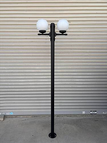 200 cm Çift Kollu Glop Direkli Bahçe Yol Aydınlatma Armatürü  - 7
