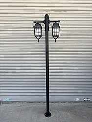 200 cm Çift Kollu Kafesli Direkli Bahçe Yol Aydınlatma Armatürü - 4