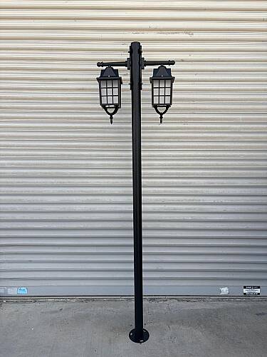 200 cm Çift Kollu Kafesli Direkli Bahçe Yol Aydınlatma Armatürü - 4