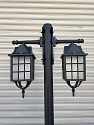 200 cm Çift Kollu Kafesli Direkli Bahçe Yol Aydınlatma Armatürü - 2