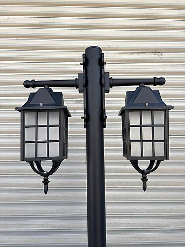 200 cm Çift Kollu Kafesli Direkli Bahçe Yol Aydınlatma Armatürü - 2