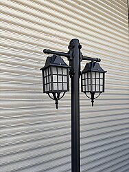 200 cm Çift Kollu Kafesli Direkli Bahçe Yol Aydınlatma Armatürü - 3