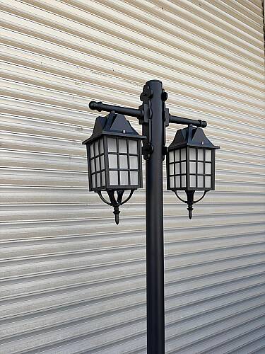 200 cm Çift Kollu Kafesli Direkli Bahçe Yol Aydınlatma Armatürü - 3