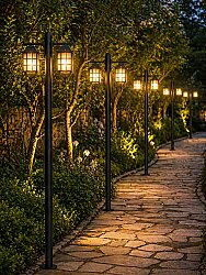 200 cm Çift Kollu Kafesli Direkli Bahçe Yol Aydınlatma Armatürü - 6