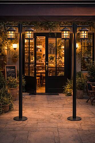 200 cm Çift Kollu Perge Direkli Bahçe Aydınlatma  - 4