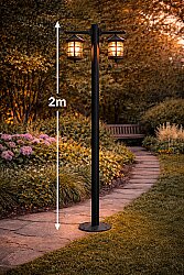 200 cm Çift Kollu Perge Direkli Bahçe Aydınlatma 