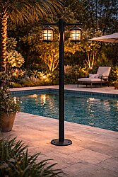 200 cm Çift Kollu Perge Direkli Bahçe Aydınlatma  - 3