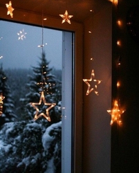 Lambax - Dekoratif 2x1 Metre Animasyonlu Yıldızlı Saçak İp Perde Led Işık Aydınlatma GÜNIŞIĞI