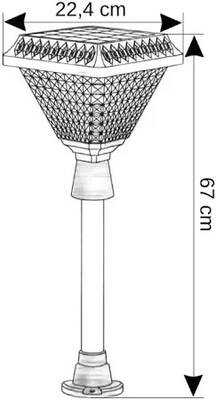 30W Solar Led Çim Direği Beyaz Işık