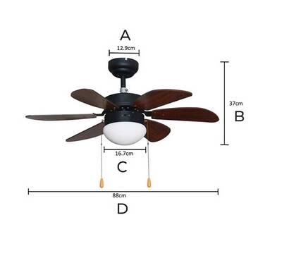 60 Watt Ahşap Kanatlı Avizeli Tavan Vantilatörü