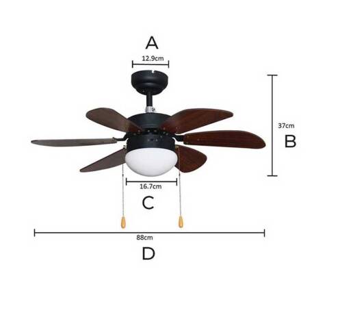 60 Watt Ahşap Kanatlı Avizeli Tavan Vantilatörü - 3