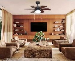 60 Watt Ahşap Kanatlı Avizeli Tavan Vantilatörü - 4