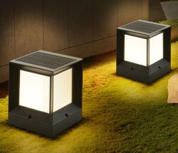 60 Watt Solar Güneş Enerjili Set Üstü Bahçe Aydınlatma Küp Beyaz Işık - 3