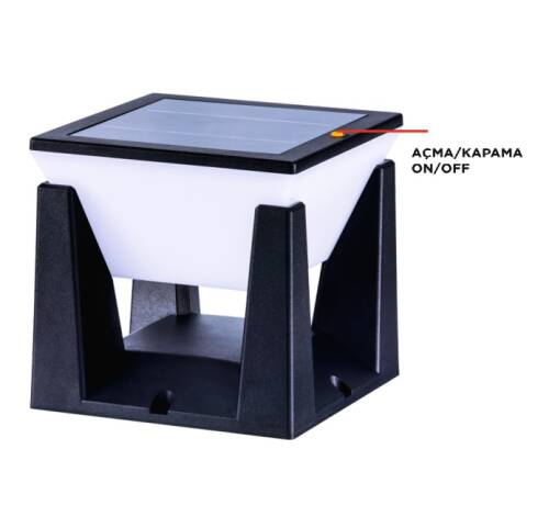 75 Watt Güneş Enerjili Solar Set Üstü Bahçe Aydınlatma Beyaz Işık - 3