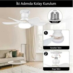 82W Fanlı Kumandalı Led Ampul Vantilatör - 2