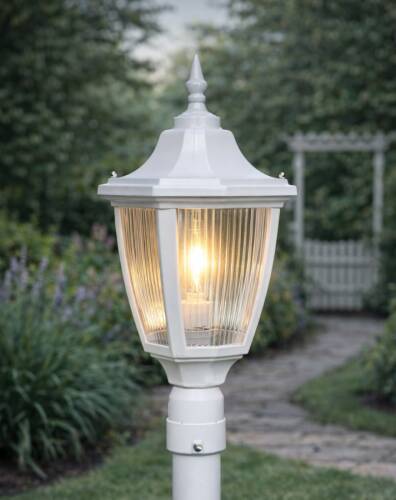 Altıgen Direk Üstü Bahçe Armatürü - Bahçe Lambası BEYAZ - 1