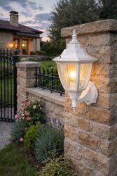 Altıgen Konsollu Fener Bahçe Aydınlatma Armatürü BEYAZ - 1