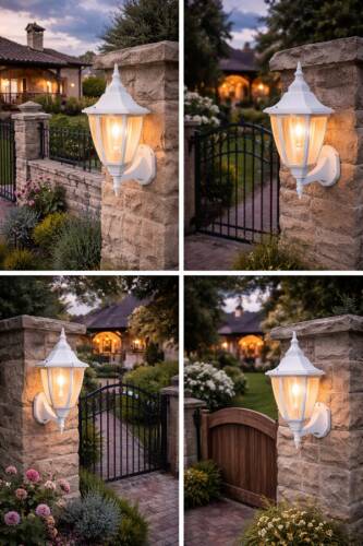 Altıgen Konsollu Fener Bahçe Aydınlatma Armatürü BEYAZ - 2