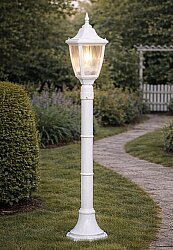 Altıgen Plastik Direkli Bahçe Armatürü - Bahçe Lambası Beyaz