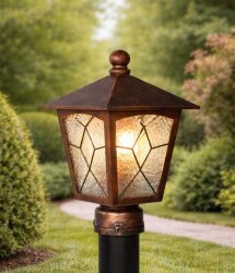 Aşiyan Direk Üstü Fener Bahçe Aydınlatma Armatürü BAKIR