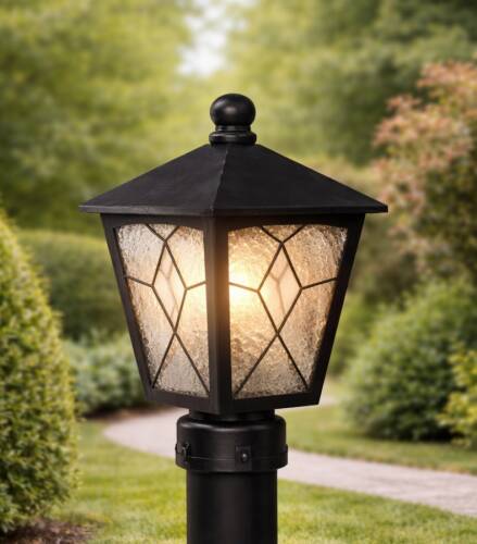 Aşiyan Direk Üstü Fener Bahçe Aydınlatma Armatürü Siyah - 1