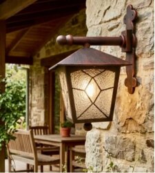 Aşiyan Konsollu Fener Bahçe Aydınlatma Armatürü BAKIR