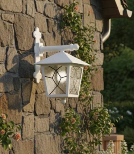 Aşiyan Konsollu Fener Bahçe Aydınlatma Armatürü Beyaz - 1