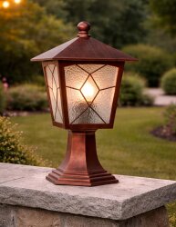 Aşiyan Set Üstü Fener Bahçe Aydınlatma Armatürü Bakır