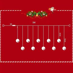 Dekoratif 3 Metre Kartopu Yılbaşı Saçak Led Işık Yılbaşı Süs Aydınlatma - 4