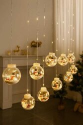 Dekoratif 3 Metre Kartopu Yılbaşı Saçak Led Işık Yılbaşı Süs Aydınlatma - 8