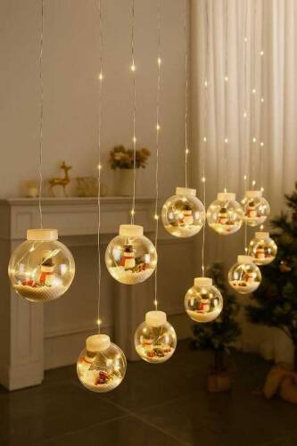 Dekoratif 3 Metre Kartopu Yılbaşı Saçak Led Işık Yılbaşı Süs Aydınlatma - 8