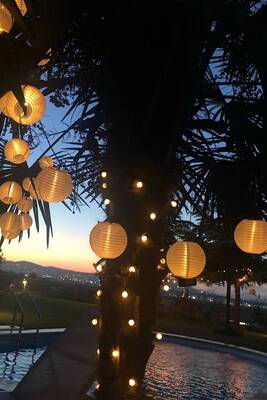 Dekoratif Solar Güneş Enerjili Fener Led Işık Zinciri  - 4