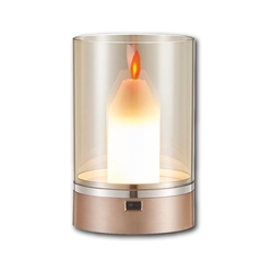 Dimmerli Alev Efektli Masa Lambası Dekoratif Mum - Thumbnail