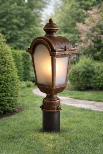 Direk Üstü Fayton Fener Bahçe Aydınlatma Armatürü Bakır - 1