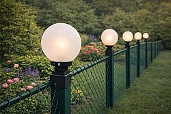 Panel Çim Çit Kare Tabanlı Glop Direk Üstü Bahçe Armatürü - 3