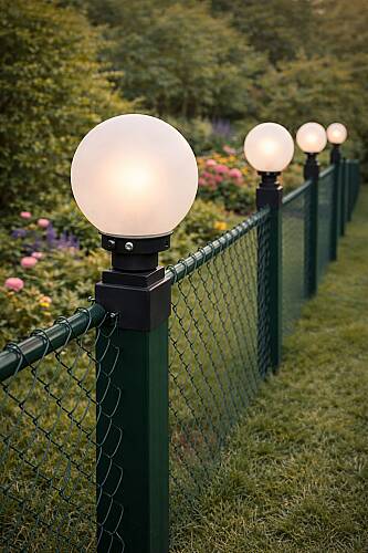 Panel Çim Çit Kare Tabanlı Glop Direk Üstü Bahçe Armatürü - 1