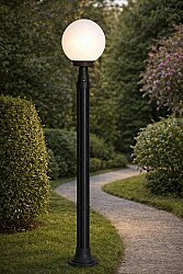 Glop Plastik Direkli Bahçe Armatürü - Bahçe Lambası Siyah