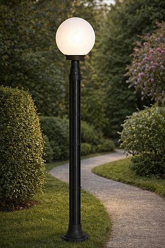 Glop Plastik Direkli Bahçe Armatürü - Bahçe Lambası Siyah - 1