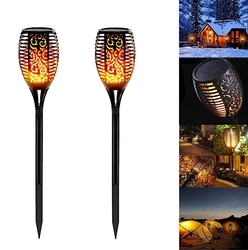 IP65 Dış Mekana Uygun Solar Güneş Enerjili Alevli Bahçe Aydınlatma 2 adet - Thumbnail