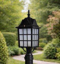 Kafesli Direk Üstü Fener Bahçe Aydınlatma Armatürü - 3