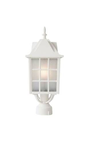 Kafesli Direk Üstü Fener Bahçe Aydınlatma Armatürü Beyaz - 2